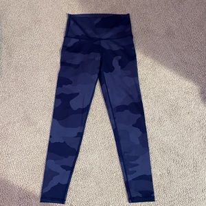 Blue camo high waisted leggings
